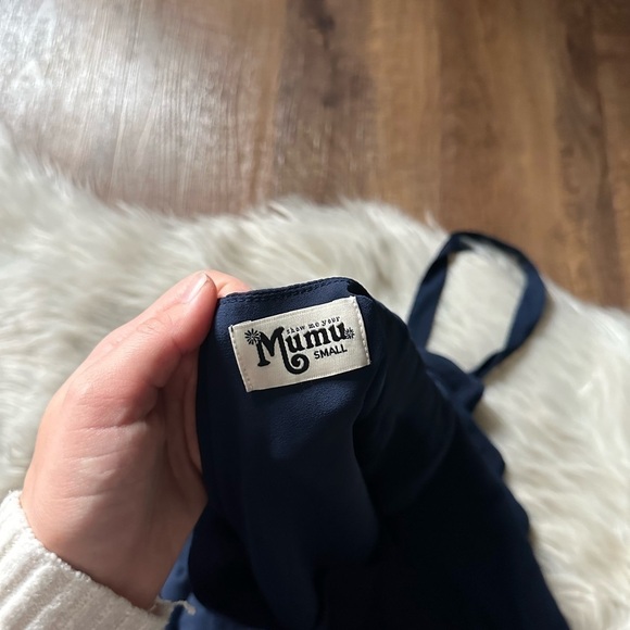 SHOW ME YOUR MUMU Sophia Navy Blue Wrap Dress - Picture 4 of 4